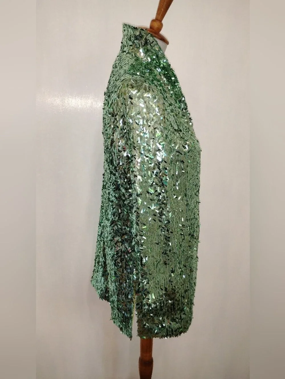 MINT SEQUINED LONG JACKET